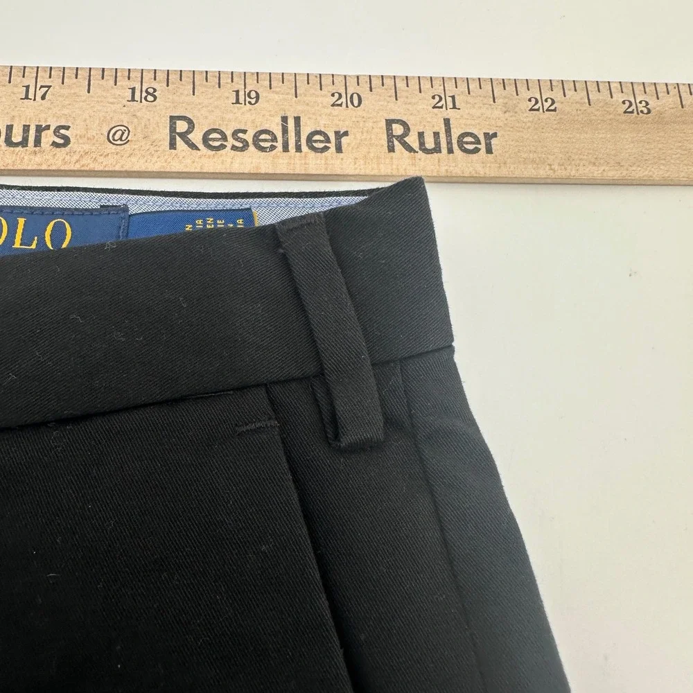 Polo Ralph Lauren Pants Mens 40x30 Black Solid Straight Fit Stretch Modern NWT